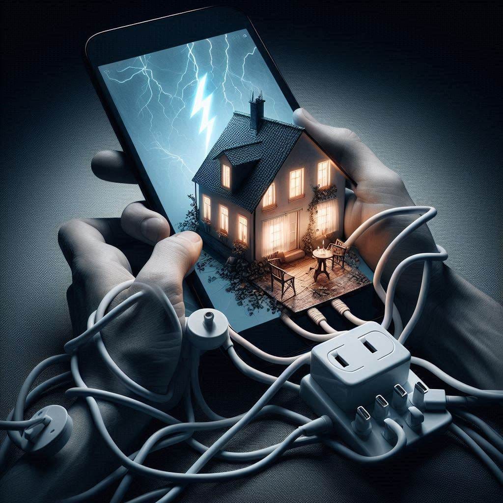 an image that projects the idea of privilege connected with having electricity