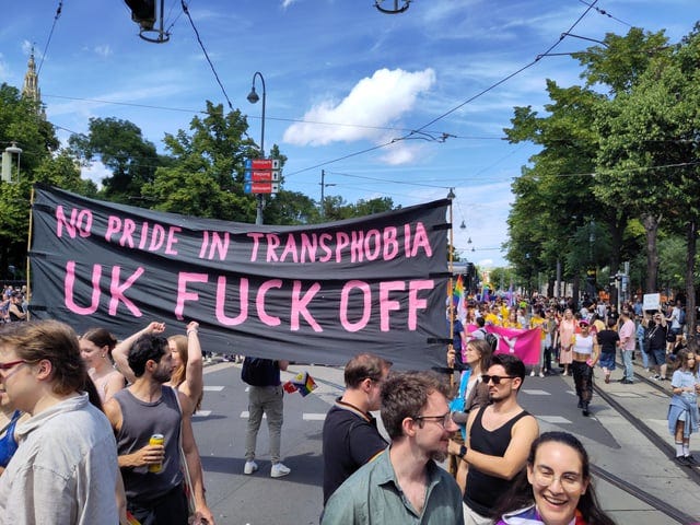 r/transgenderUK - No Pride in Transphobia. Greetings from Vienna.