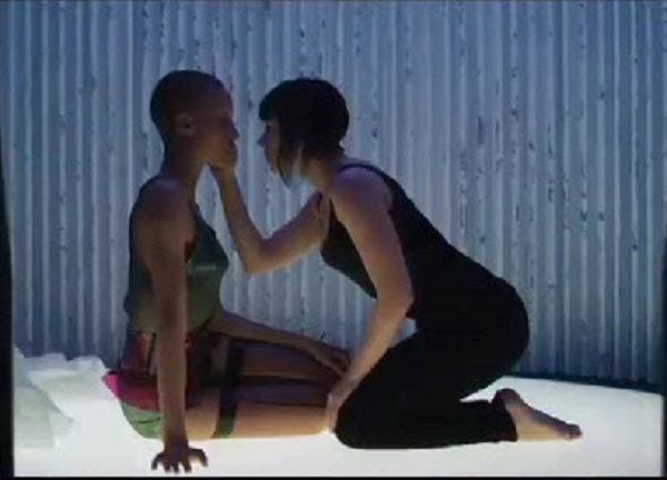 ghost in the shell johanssen rubbing woman ghost in the shell johanssen rubbing woman
