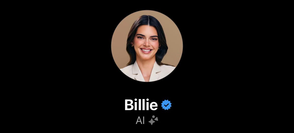 A DM I received on Instagram from Billie aka AI Kendall Jenner