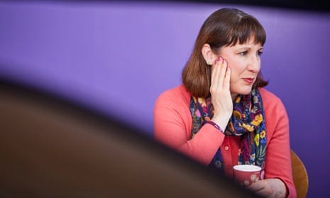 Rachel Reeves sitting with a paper cup in her hand