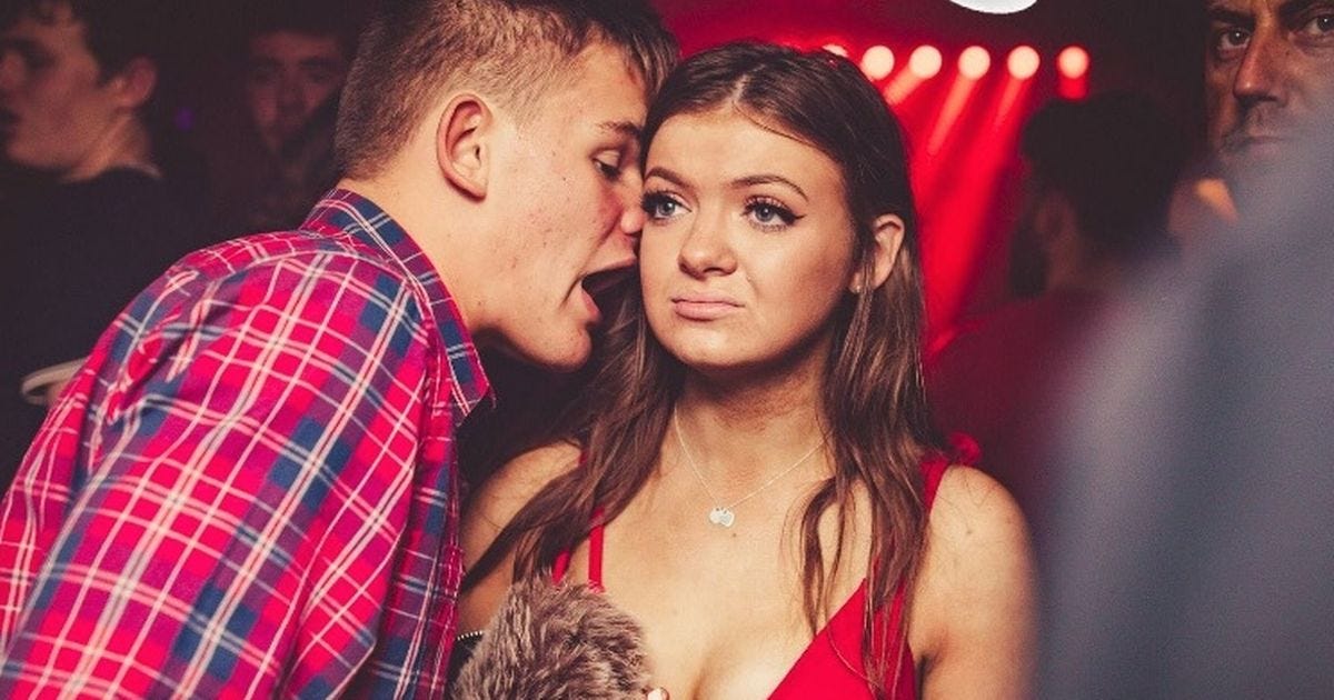 Truth behind man shouting into bored woman's ear in 'most relatable  nightclub photo in history' - Mirror Online
