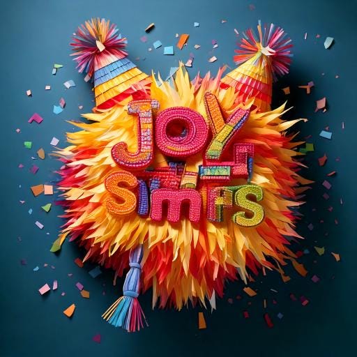 Piñata with word Joy added. Piñata with word Joy added.