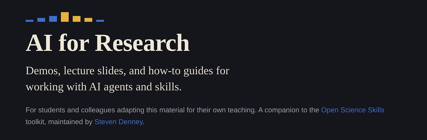 AI for Research — demos, lecture slides, and how-to guides for working with AI agents and skills.