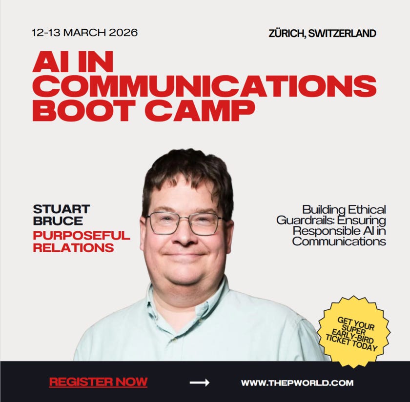 Speaking about AI and ethics at the AI in Communications Boot Camp in Zurich
