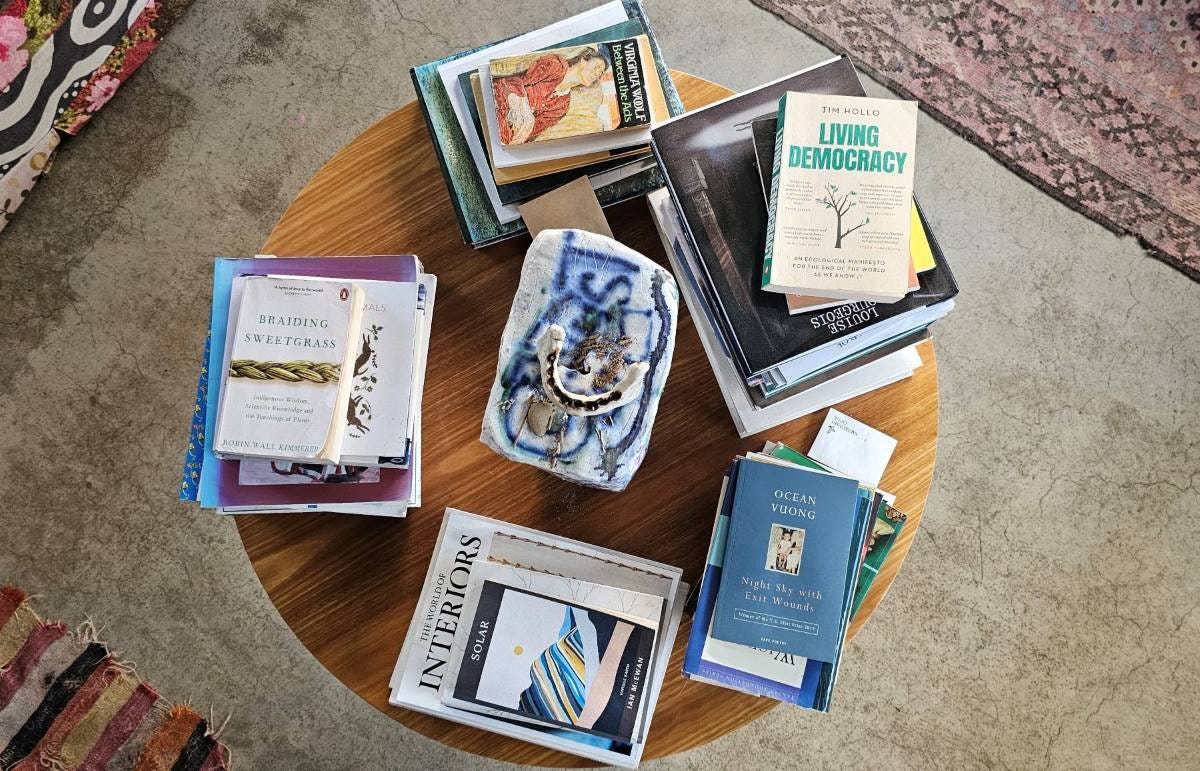 books on a coffee table