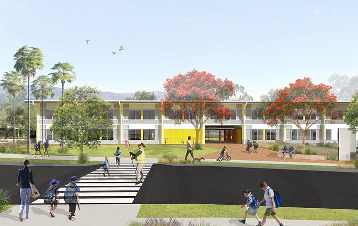 Artists’ impressions of the new primary school and public preschool for Calderwood. Pics supplied