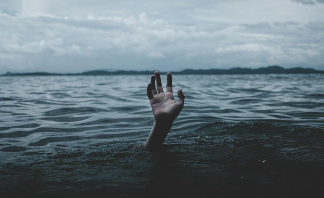 a person drowns underwater