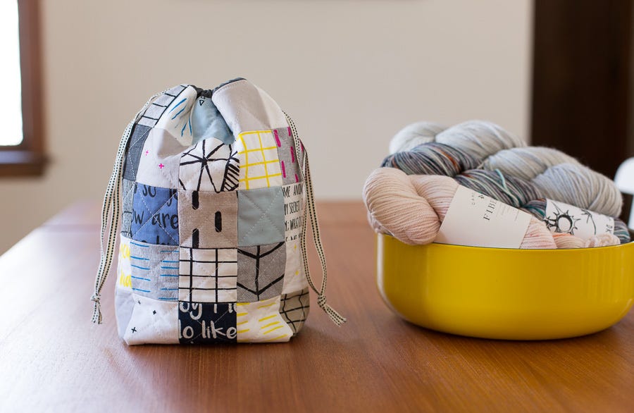 Patchwork Drawstring Bag - Noodlehead Patchwork Drawstring Bag - Noodlehead