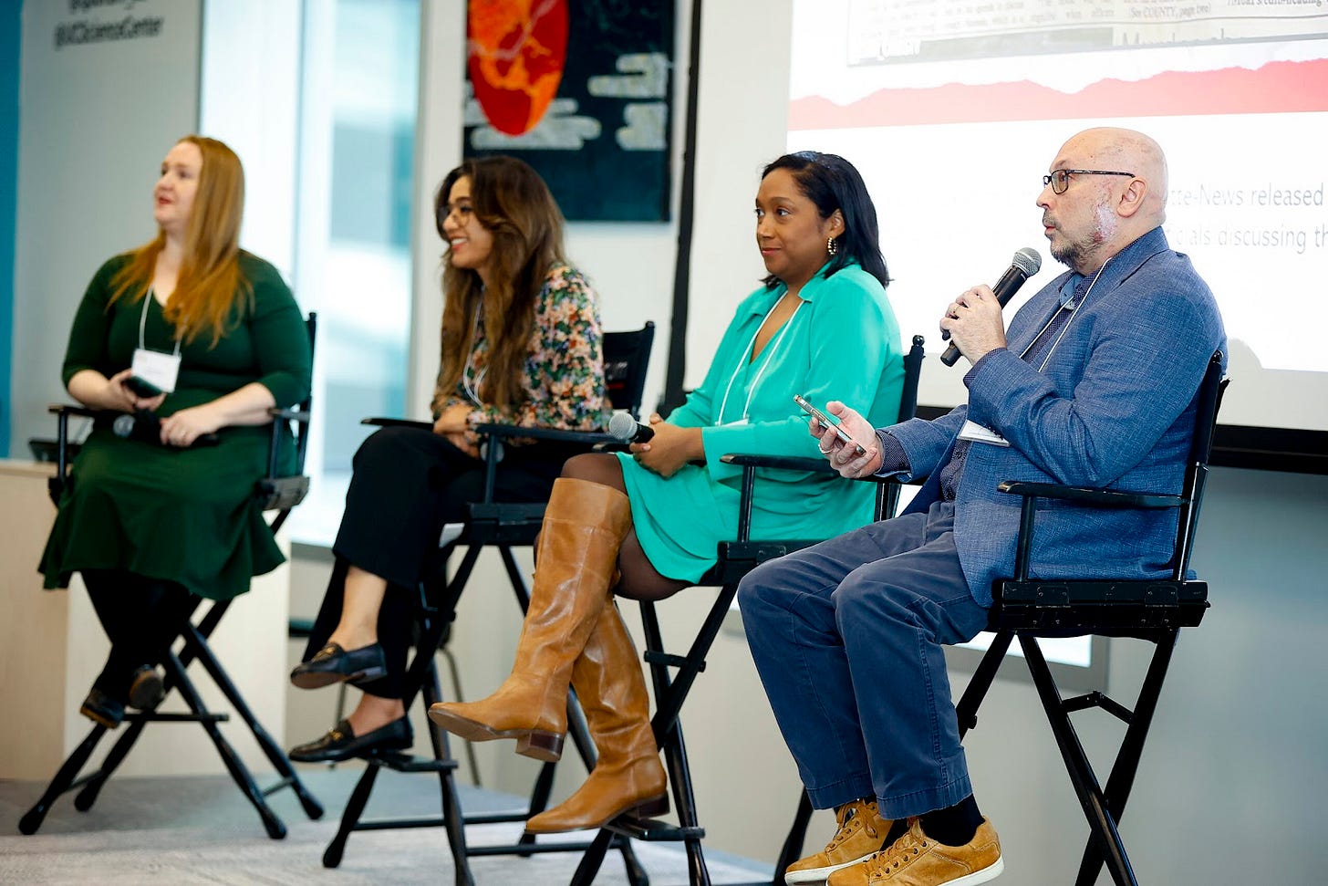 Fiona Morgan, Silvia Rivera, Lauren Williams, and Rob Collins speak on a panel at the Summit.