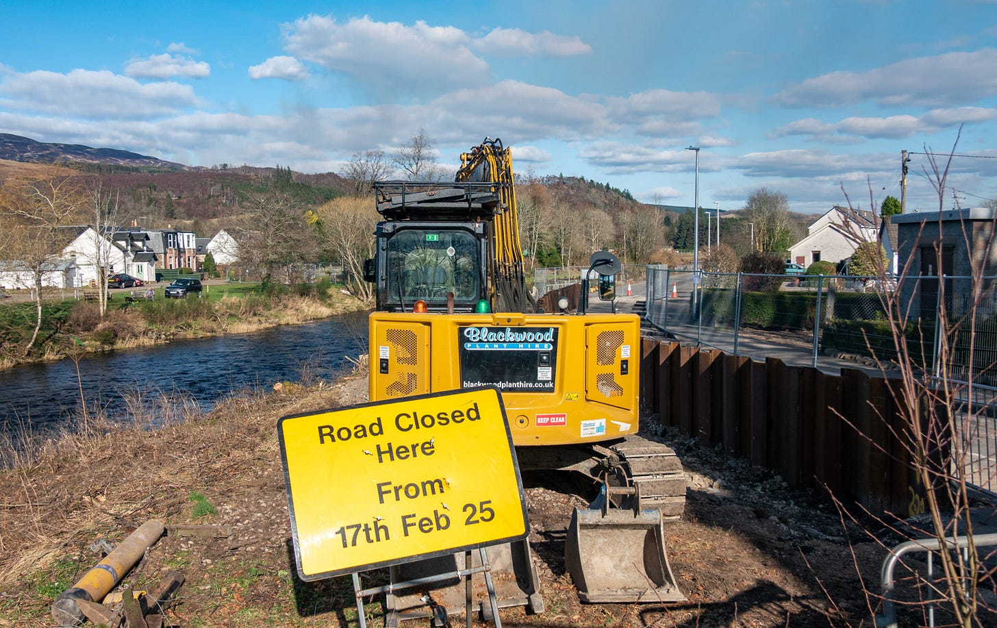 The Comrie Flood Prevention works are scheduled to take two years © Felicity Martin The Comrie Flood Prevention works are scheduled to take two years © Felicity Martin