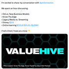 PODCAST: Philo interviewed by Brandon from Value Hive 