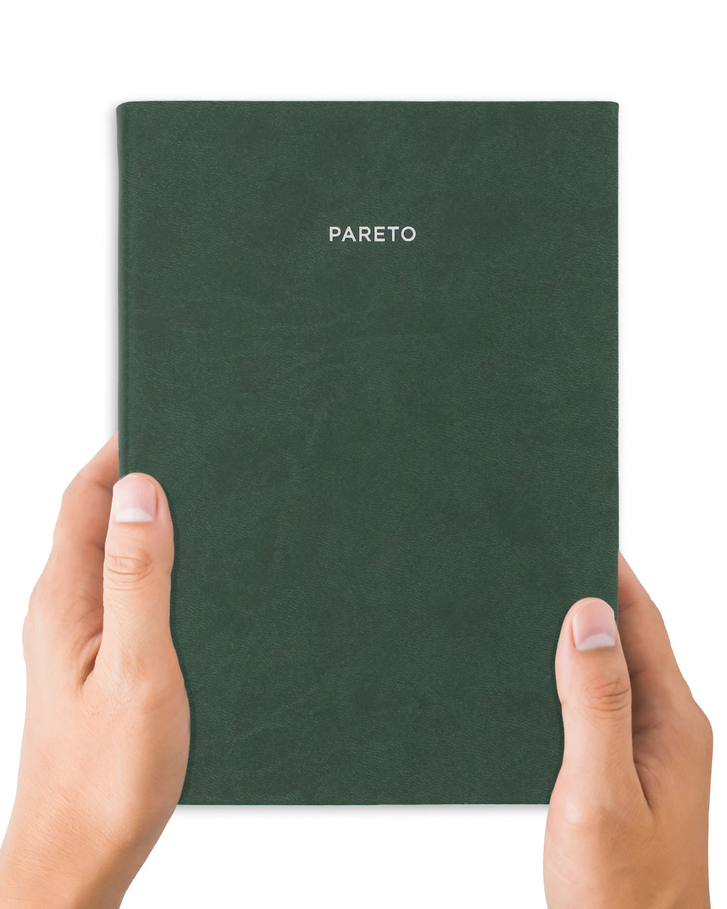 2026 Pareto Planner, Forest Green, held by two hands
