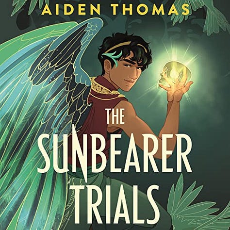 Images of audiobook covers for The Sunbearer Trials, Phaedra, and Book Lovers.