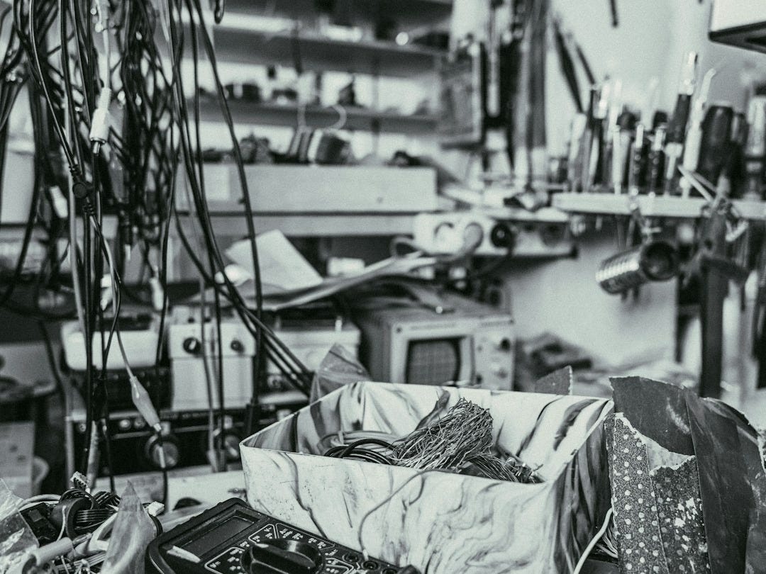 A room filled with lots of electronics and wires