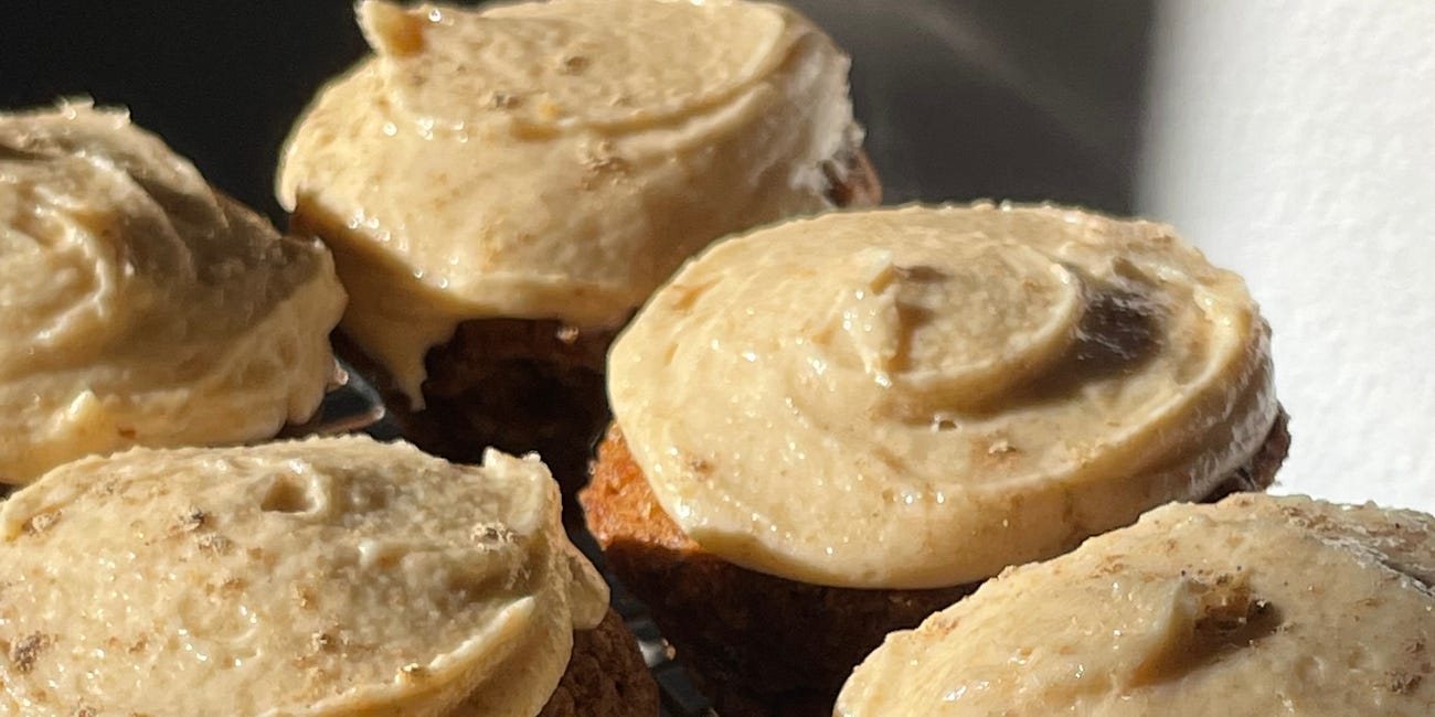 double carrot cakes with brown butter buttercream
