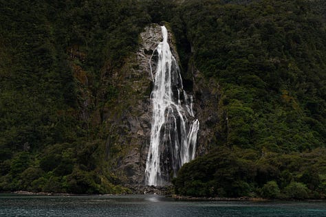 Assorted images of New Zealand's landscapes, from beaches to waterfalls to mountains and the milky way.