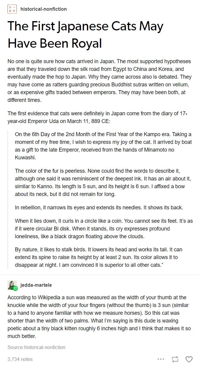 The way this young Japanese emperor in 889 CE described his cat in his ...
