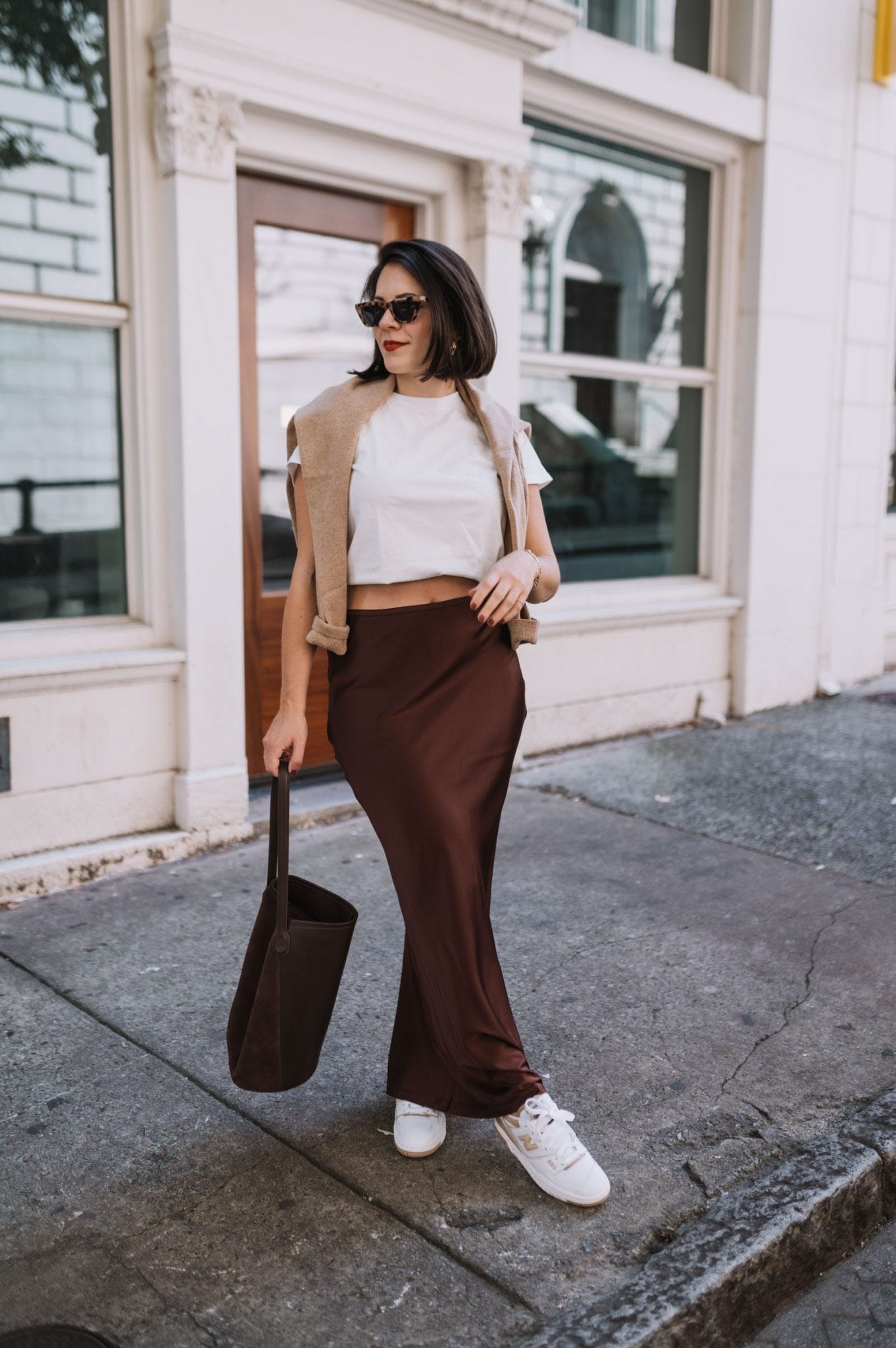 silk dress and boots Satin Slip Dress and Cowboy Boots