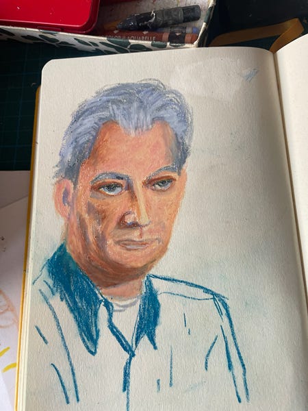 portrait aux pastels 