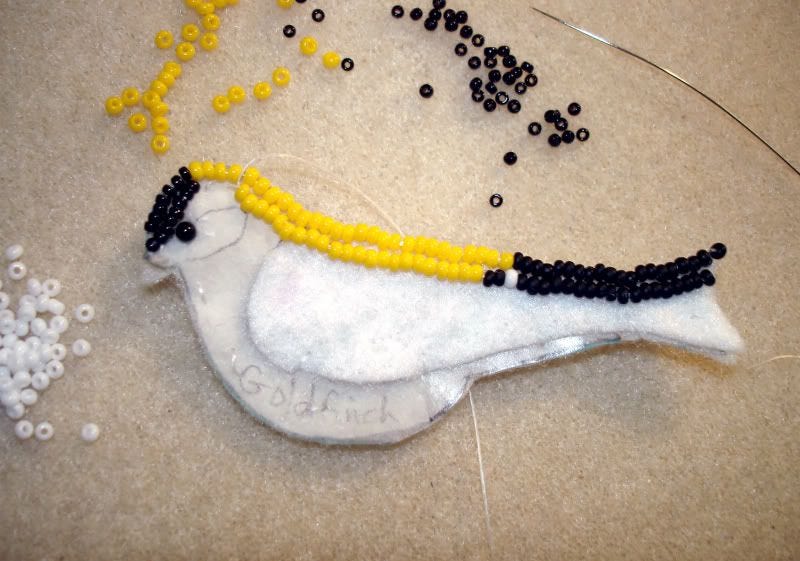 beaded American Goldfinch pin wearable art audubon society beading bead embroidery blog beaded American Goldfinch pin wearable art audubon society beading bead embroidery blog