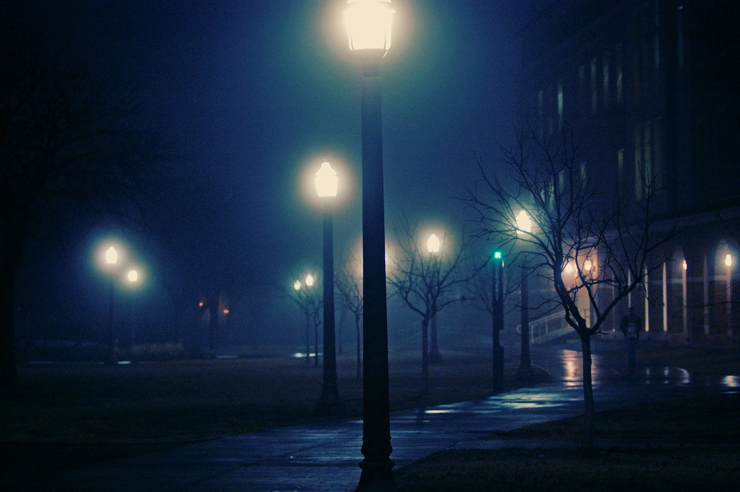 Wallpaper Black Street Light Turned on During Night Time, Background -  Download Free Image
