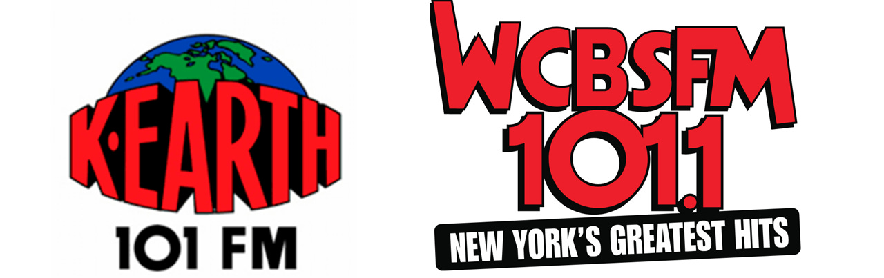 KRTH Los Angeles and WCBS-FM new York logos