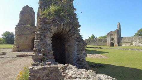 Six photos including a photo of the well, the chapels which stood one on top of the other. Old Sherborne Castle, Dorset. Images: Roland's Travels