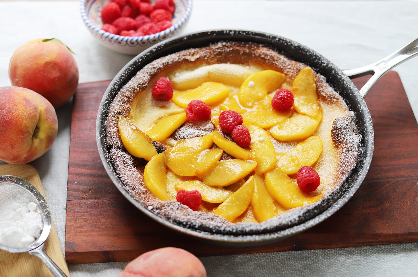 Puffy Oven Pancake with Peaches, Cook the Vineyard