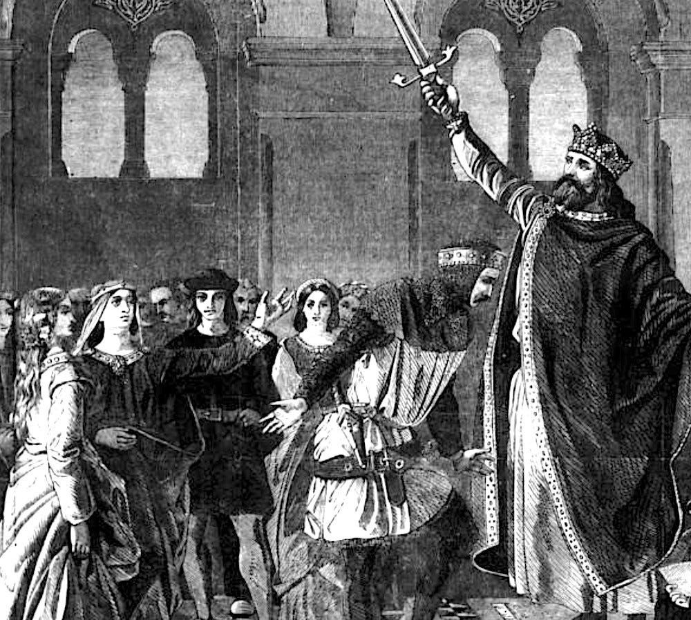 Hospitality: The Admission of Sir Tristram to the Fellowship of the Royal  Table," by William Dyce