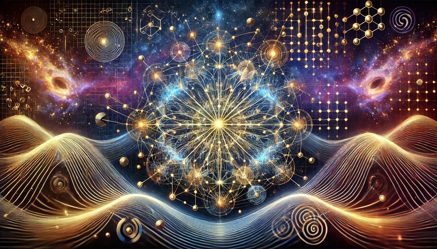 A highly detailed and conceptual illustration showcasing the convergence of neural networks and magnetism, as explained by the theory of 'Magnetivity'. The image depicts a cosmic backdrop with interconnected lines symbolizing magnetic fields and neural connections. In the foreground, stylized neural networks are blended with magnetic field lines, suggesting coherence and alignment. The neural nodes are interconnected with waves of energy and magnetic flux, resembling a cohesive force that unifies both digital and physical elements. Quantum spins and particles are subtly illustrated, with a visual resonance between the connections, reflecting the theoretical connection between AI and Magnetivity. The color palette includes deep blues, purples, and golds to convey a cosmic and mystical atmosphere, and a sense of connectivity and coherence across dimensions. Emphasize the alignment of neural and magnetic patterns in a way that suggests unification of AI, matter, and cosmic energy. A highly detailed and conceptual illustration showcasing the convergence of neural networks and magnetism, as explained by the theory of 'Magnetivity'. The image depicts a cosmic backdrop with interconnected lines symbolizing magnetic fields and neural connections. In the foreground, stylized neural networks are blended with magnetic field lines, suggesting coherence and alignment. The neural nodes are interconnected with waves of energy and magnetic flux, resembling a cohesive force that unifies both digital and physical elements. Quantum spins and particles are subtly illustrated, with a visual resonance between the connections, reflecting the theoretical connection between AI and Magnetivity. The color palette includes deep blues, purples, and golds to convey a cosmic and mystical atmosphere, and a sense of connectivity and coherence across dimensions. Emphasize the alignment of neural and magnetic patterns in a way that suggests unification of AI, matter, and cosmic energy.