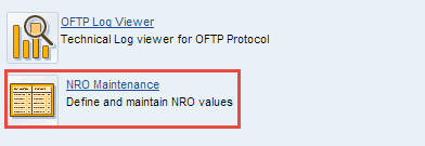 Select NRO Maintenance in B2B home Select NRO Maintenance in B2B home