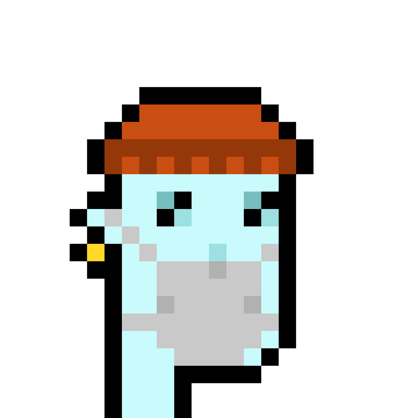 Pixel art image of the Cryptopunk #7523 non-fungible token (NFT) collectible created in 2017 is pictured in this handout obtained May 31, 2021. Courtesy of Sotheby's/Handout via REUTERS  
