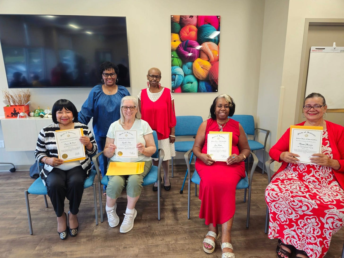 May be an image of 6 people and text