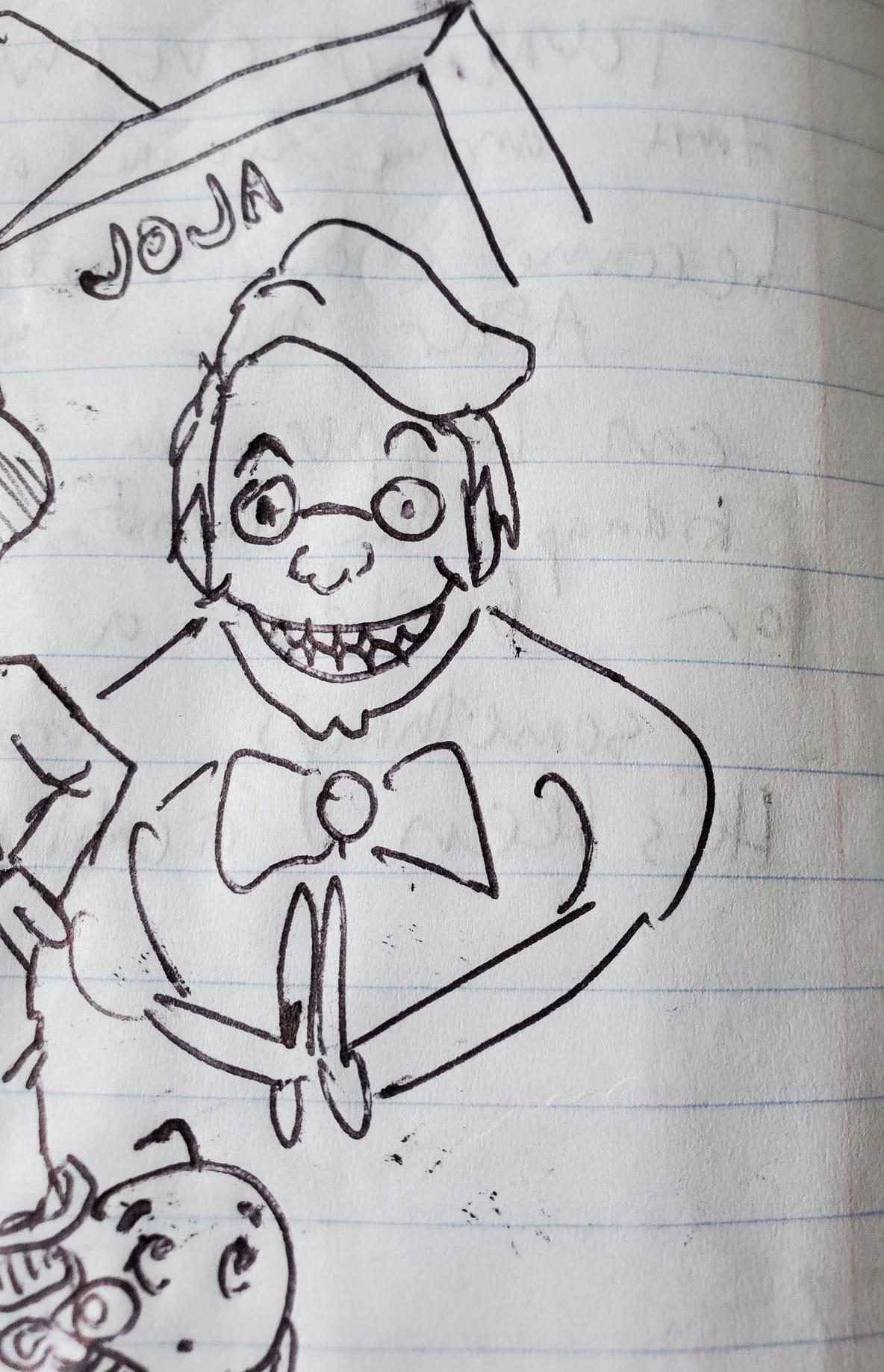 Early concept art of Morris, manager of the JojaMart and local representative of the Joja Corporation in Stardew Valley. (from Barone’s social media feed)