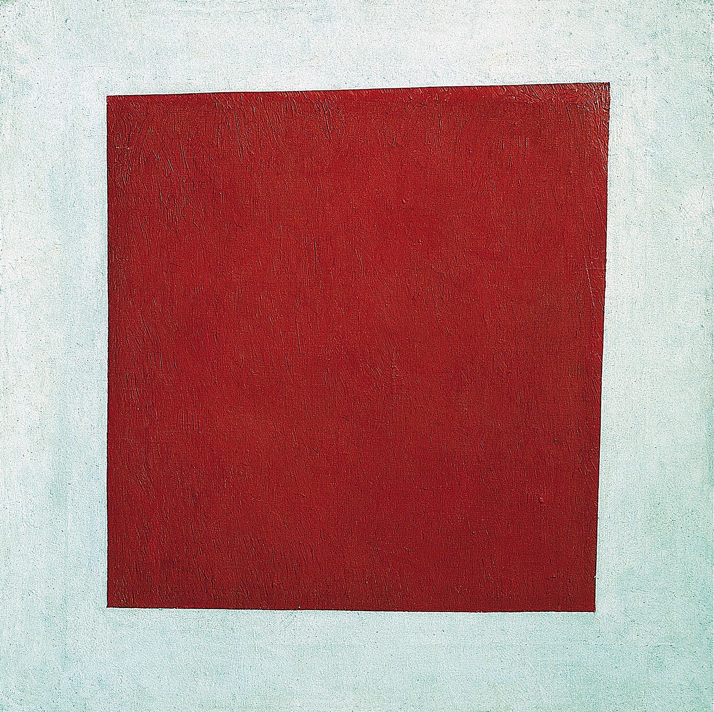 A single red quadrilateral, slightly tilted, on a white square ground. A single red quadrilateral, slightly tilted, on a white square ground.