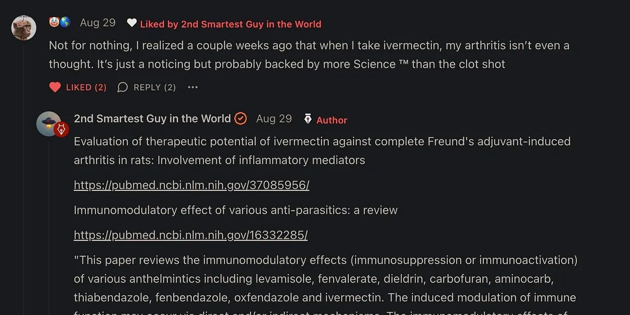 SUBSCRIBER COMMENTS on UPDATE: Can Ivermectin Treat Arthritis, VAIDS-Induced Inflammation & Other Inflammatory Conditions? 