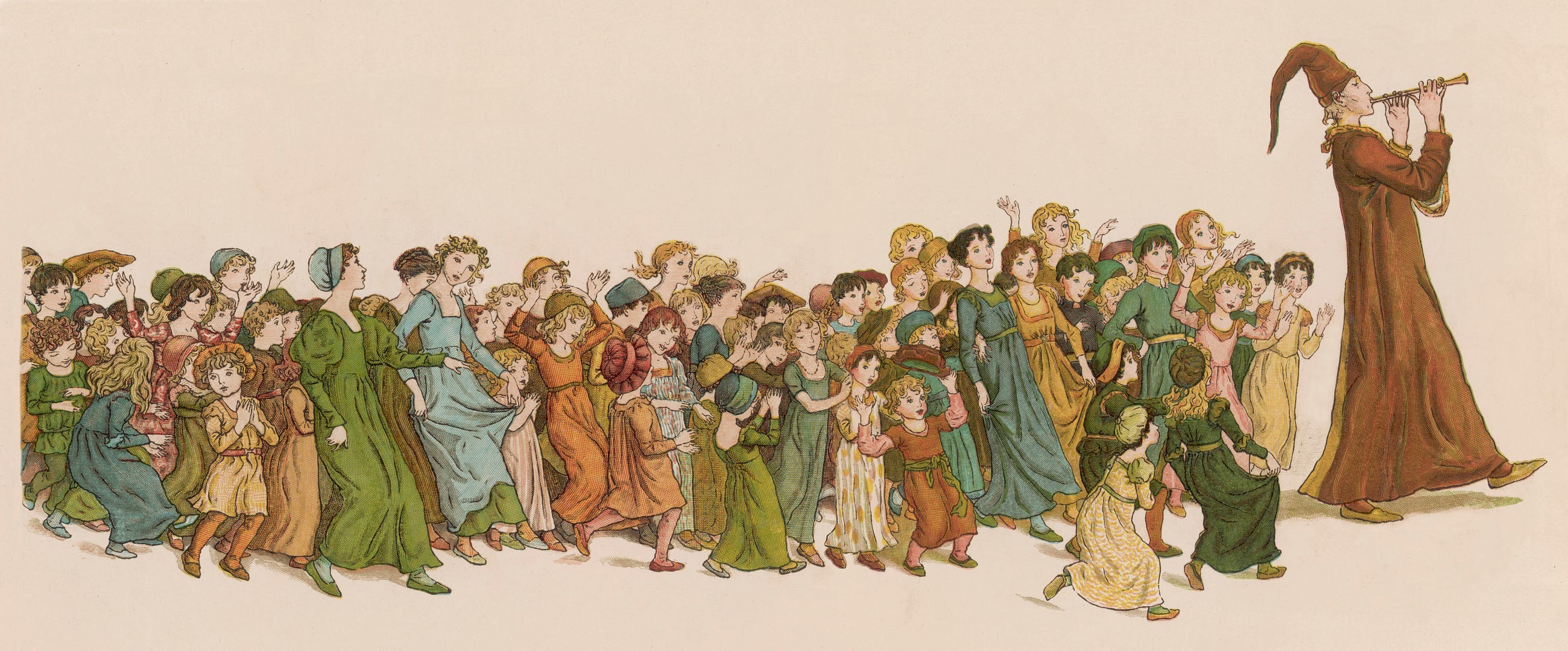 The pied piper medieval painting leading women and children By Archivist The pied piper medieval painting leading women and children By Archivist