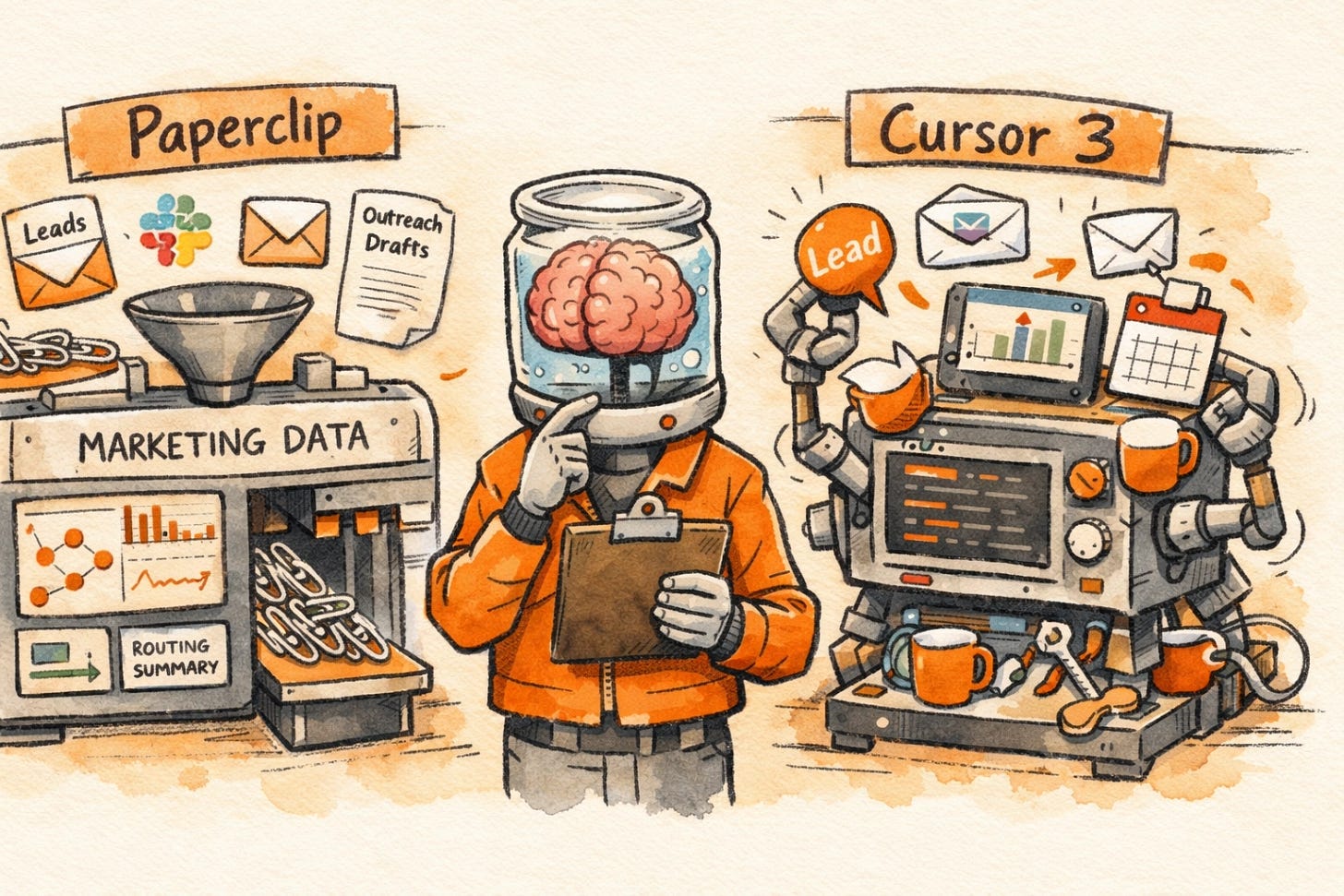 Paperclip vs Cursor 3 for non-coding marketing automation — lead research, outreach drafting, and competitive monitoring workflows Paperclip vs Cursor 3 for non-coding marketing automation — lead research, outreach drafting, and competitive monitoring workflows
