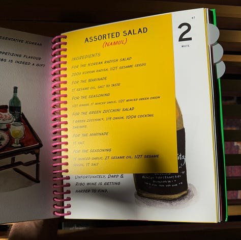 Anju & Banju cover, high contrast section divider page, example of recipe format