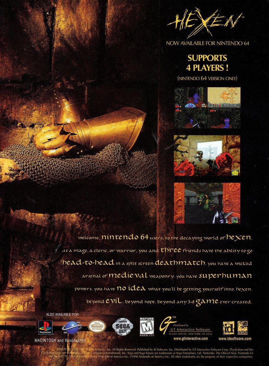 The heavy metal magazine ad for Hexen.