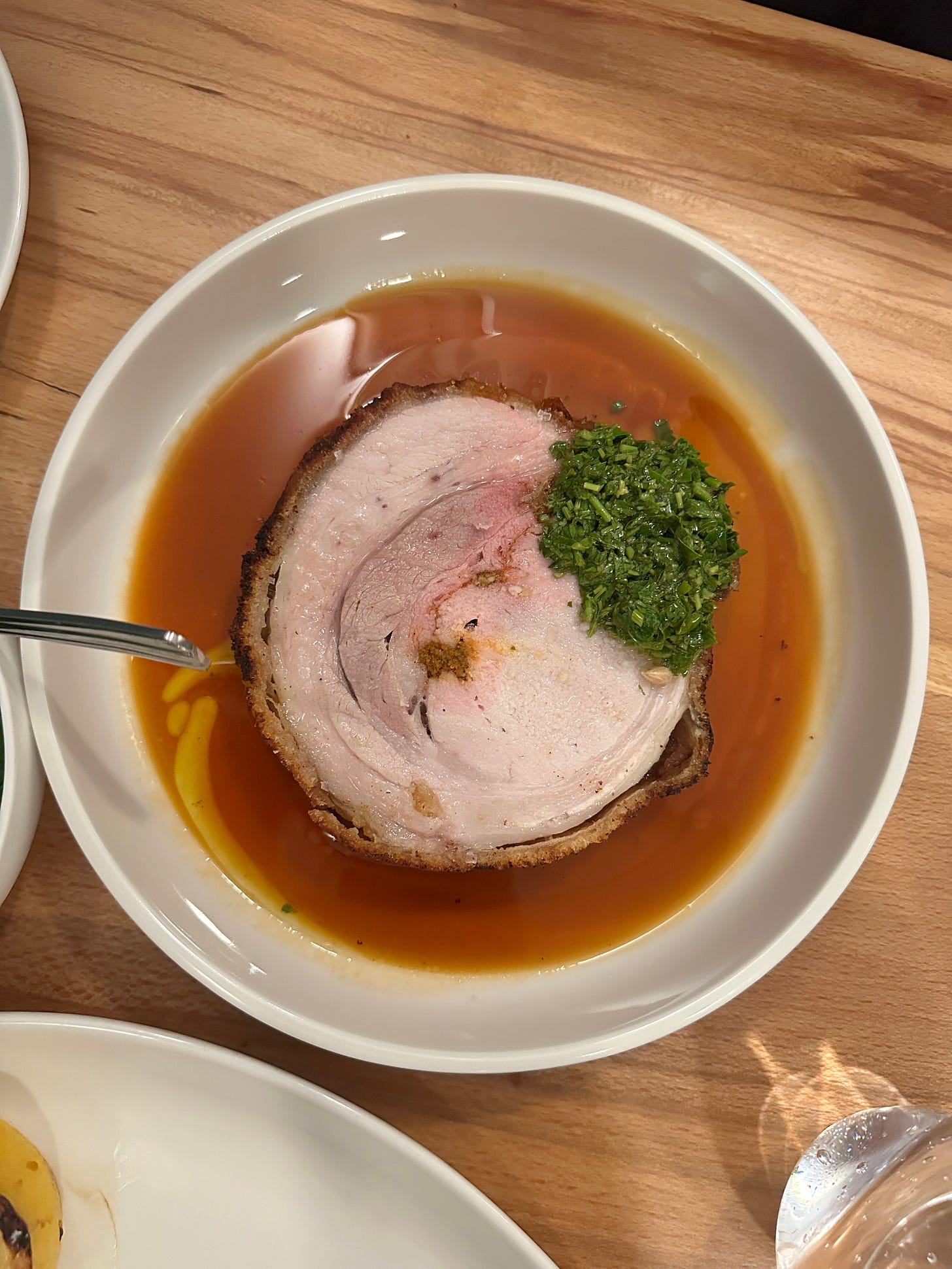Porchetta with gremolata and gravy at Mongoose
