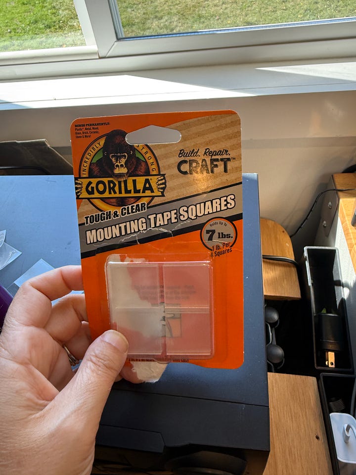 foam insulation, glue, pins, towels