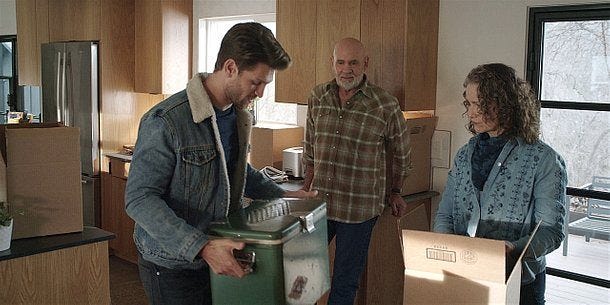 Gay son Keegan Allen opens up tote bad with Mitch Pilleggi on Walker set. Gay son Keegan Allen opens up tote bad with Mitch Pilleggi on Walker set.