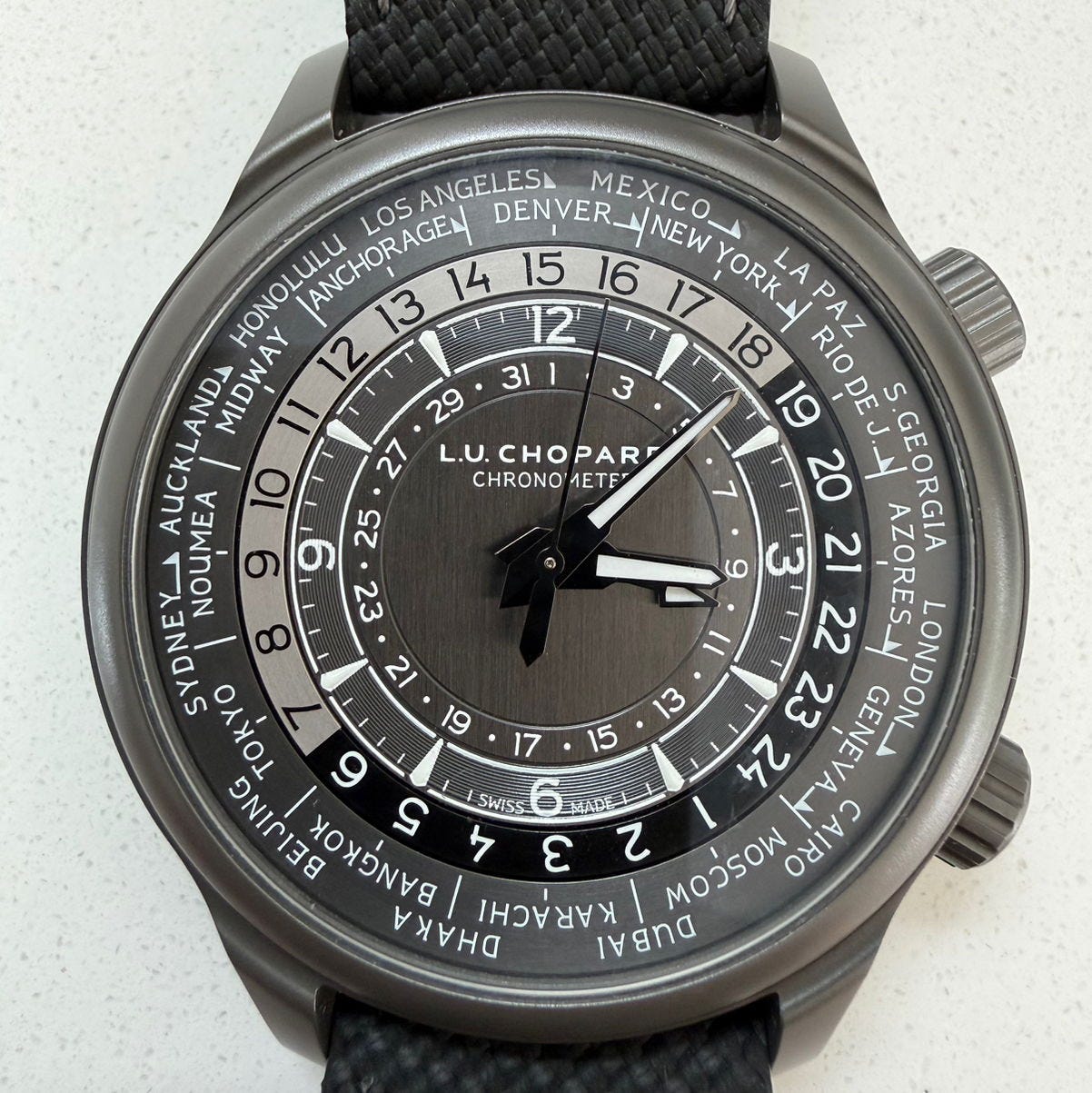 2024 Chopard L.U.C Time Traveler One 42 Titanium / Black/Gray / Arabic / Strap - Limited to 250 Pieces 168574-3008 Listing Image 1