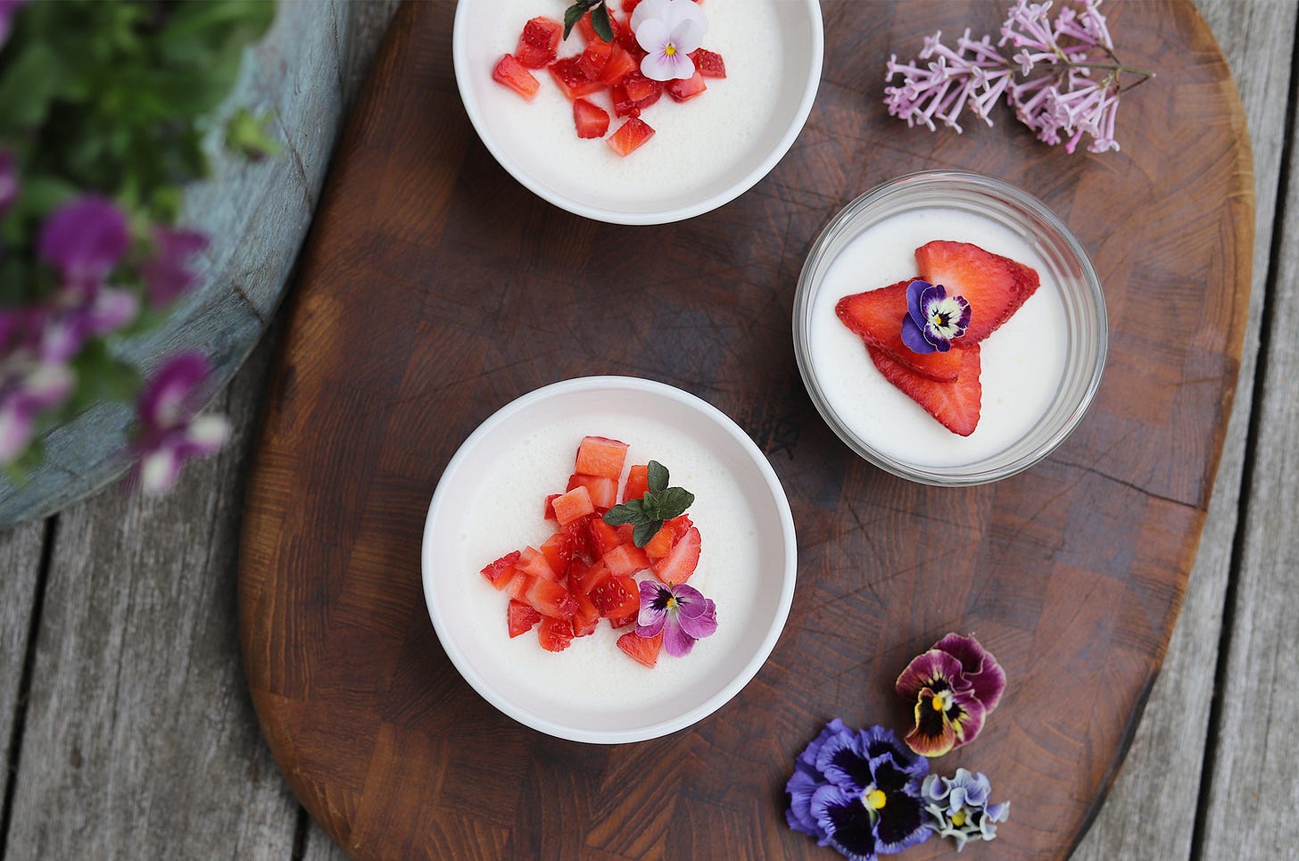 Lemony Ricotta Panna Cotta with Strawberry Compote, Cook the Vineyard
