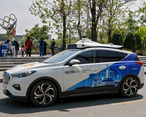 A Baidu Apollo robotaxi in Beijing, China.