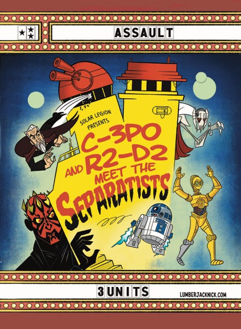Cards that are Abbott and Costello and Star Wars mashups