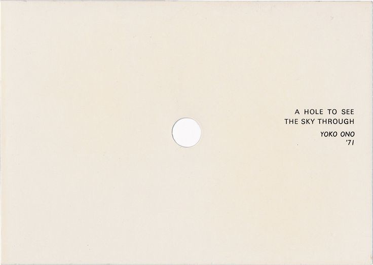 This may contain: an envelope with the words, a hole to see the sky through tomo one
