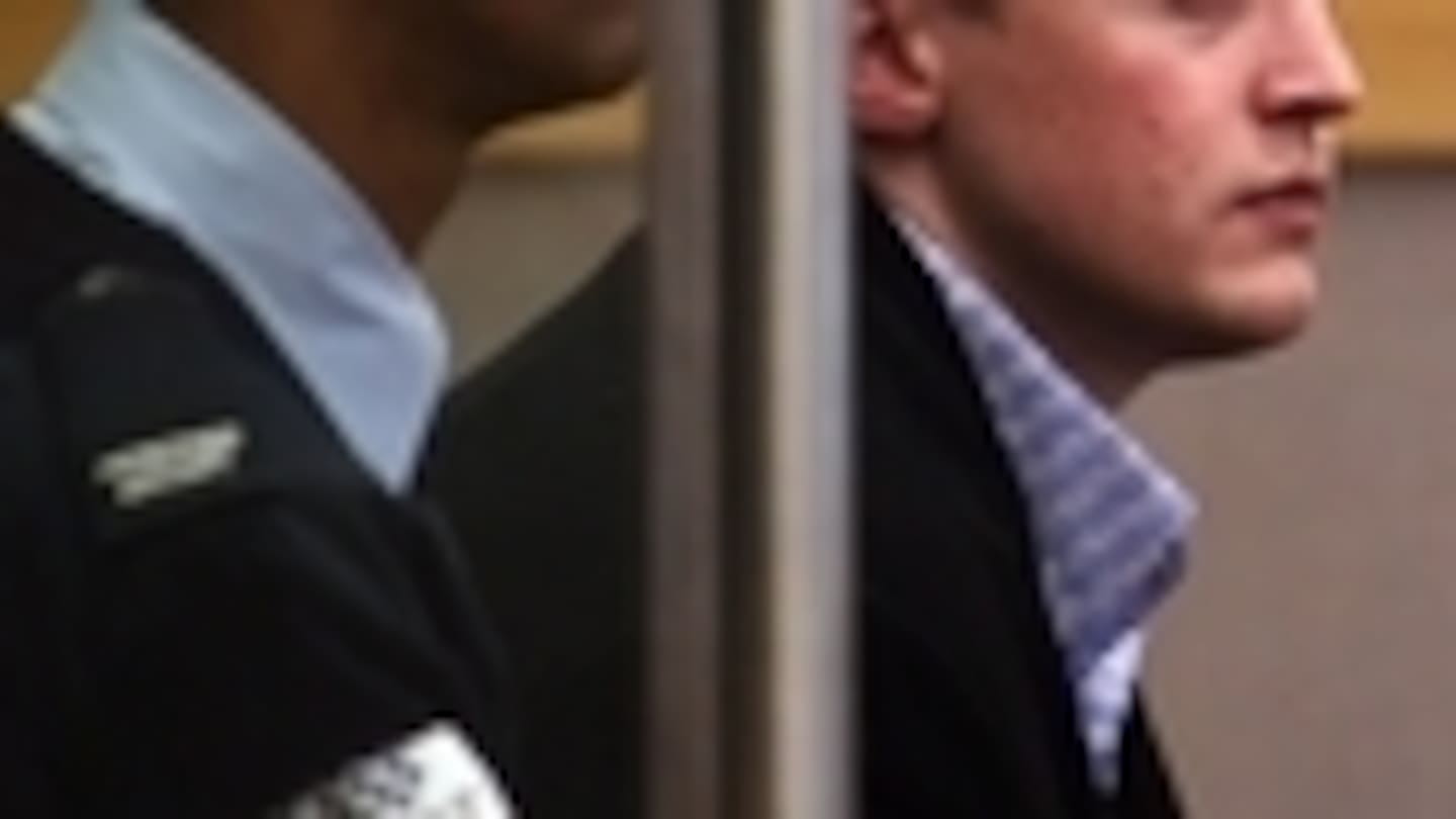 Kyle Skerten during his manslaughter trial. Photo / Northern Advocate Kyle Skerten during his manslaughter trial. Photo / Northern Advocate